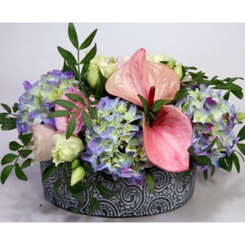 Flowers with hydrangeas and famings